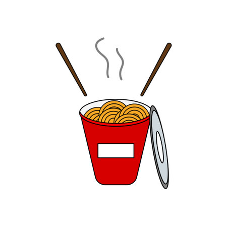 noodle cup vector design template illustrationのイラスト素材