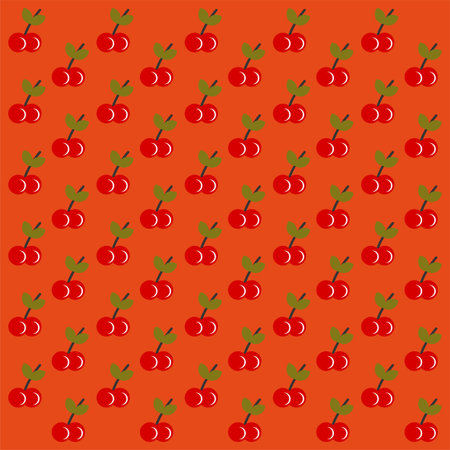 Cherry fruit seamless pattern background.Colorful wallpaper vector illustration and good for...