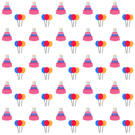 Birthday concept seamless pattern background.Colorful wallpaper vector illustration and good for printingのイラスト素材
