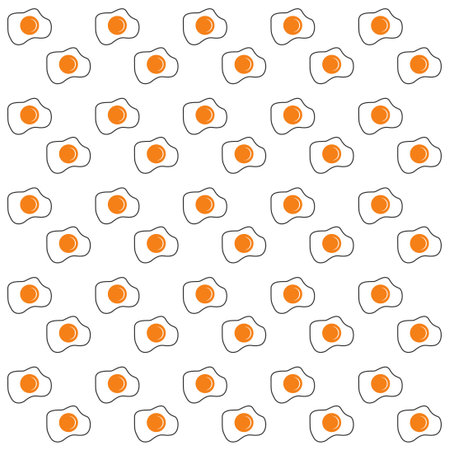 Sunny side up eggs seamless pattern background.Colorful wallpaper vector illustration and good for printingのイラスト素材