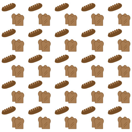 Bread seamless pattern background.Colorful wallpaper vector illustration and good for printingのイラスト素材