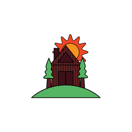 farm house icon logo vector design template illustrationのイラスト素材