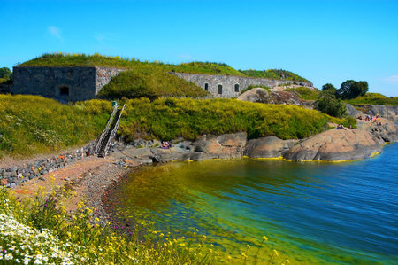suomenlinna fortress island sceneryの写真素材