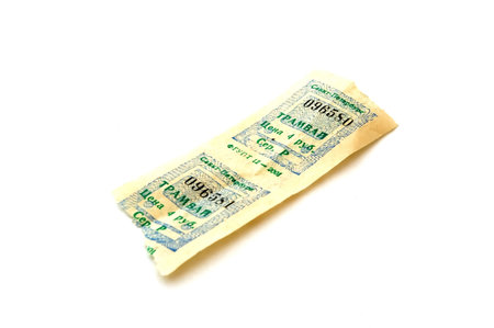 isolated bus ticketの写真素材