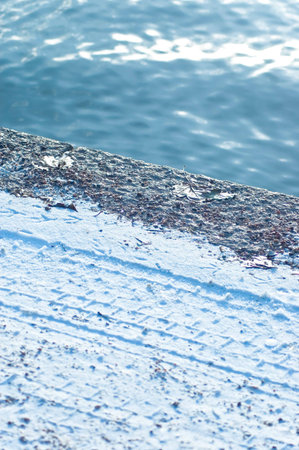 snow and open waterの写真素材