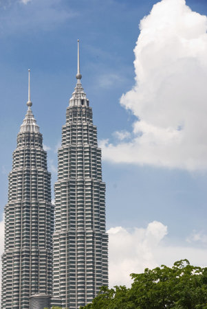twin towers, kuala lumpur, malaysiaのeditorial素材