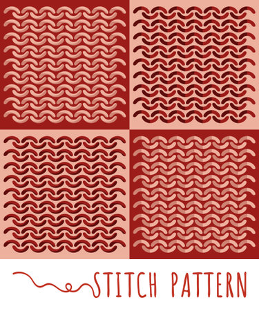 Knitting stitch pattern setのイラスト素材