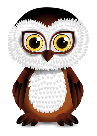 Cartoon owl on white background.のイラスト素材