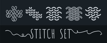 Knitting stitch icon setのイラスト素材