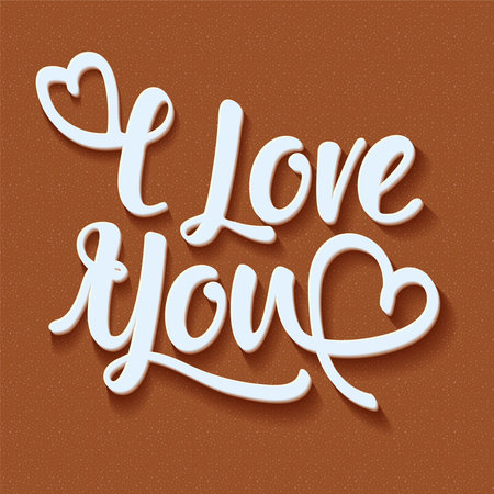 Square postcard with love confession and hearts. Vector illustration.のイラスト素材