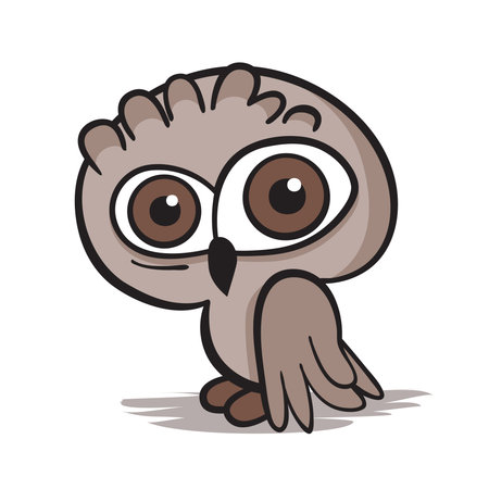 Cartoon owl on white background. Vector illustration.のイラスト素材