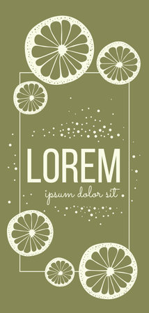 Natural postcard and banner concept with citrus silhouettes. Modern vector illustration.の写真素材