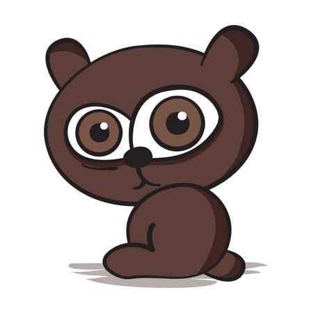 Cartoon little brown bear vector illustration.のイラスト素材