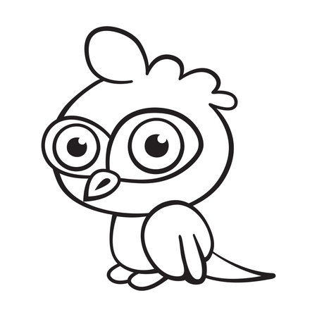 Cartoon contour parrot vector illustration.のイラスト素材