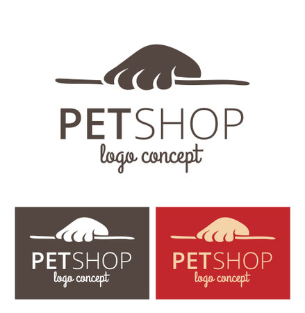 Vector logo design template for pet shops or veterinary clinics - one color pet paw for websites and prints.のイラスト素材