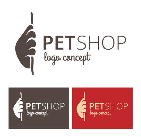 Vector logo design template for pet shops or veterinary clinics - one color pet paw for websites and prints.のイラスト素材