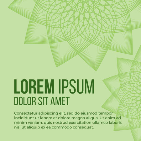 Floral green postcard template.のイラスト素材