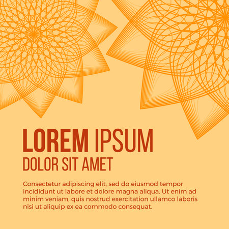 Floral orange postcard template.のイラスト素材