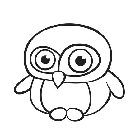 Cartoon little surprised penguin on white background.のイラスト素材