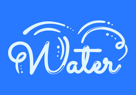Water sign concept on blue background. Vector illustration.のイラスト素材