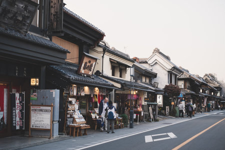 Kawagoe old town - November 2017, Kawagoe or little edo most of target of tourist target, city near Tokyo Japanのeditorial素材