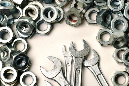 Wrench and Screw nutの写真素材