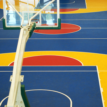 colorful basketball courtの写真素材