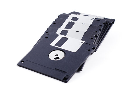 stack of diskettes isolate on white background