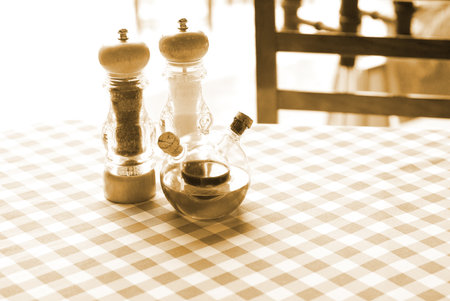 breakfast table setting on sunny morning