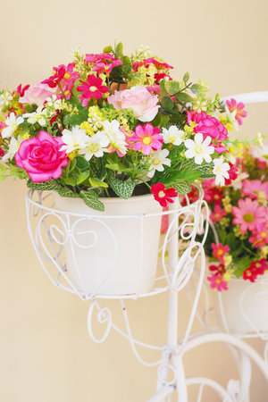 artificial flowers made from clothの写真素材