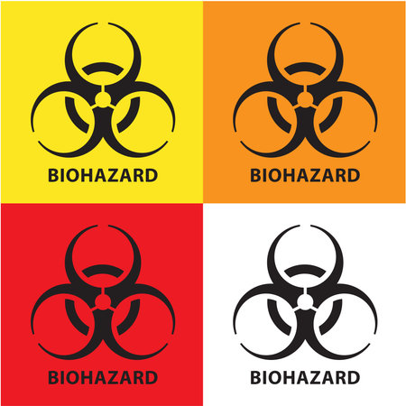 Biohazard sign. Concept of epidemic virus and quarantine for public health to protect from infections and outbreaks.のイラスト素材