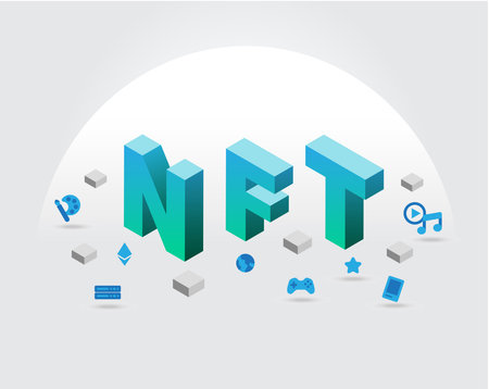 Concept of NFT (non fungible token) vector.のイラスト素材