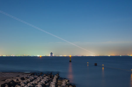 Tokyo aqualine night view,tokyo(prefectures),tourism of japanの写真素材