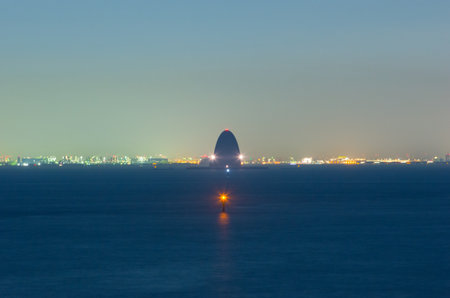 Tokyo aqualine night view,tokyo(prefectures),tourism of japanの写真素材