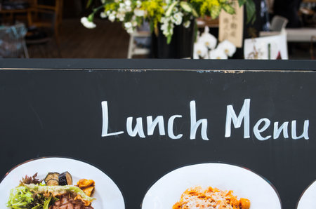 lunch menu sign boardの写真素材
