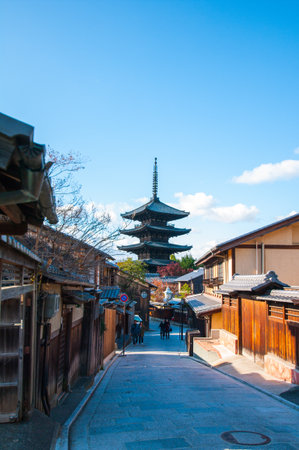 Yasaka tower, landscape of kyoto, japan tourismのeditorial素材