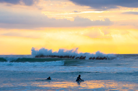 morning glow sand beachの写真素材