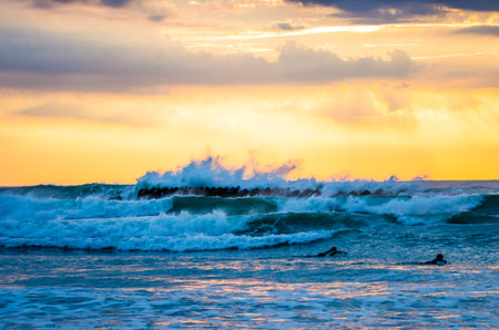morning glow sand beachの写真素材