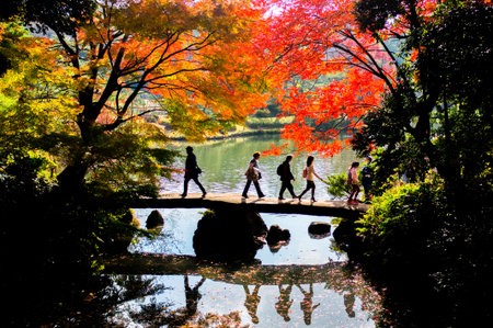 Rikugien garden,tokyo,japanのeditorial素材