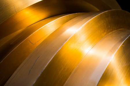 gold object at suntory music hall,tokyo,japanの写真素材