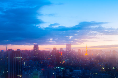 tokyo tower morning view,tokyo,japanのeditorial素材