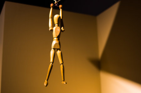 landing wooden dollの写真素材