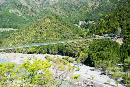 Japan's best Tanize suspension bridge,nara,japanの写真素材