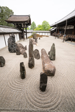 Zen garden at Tofukuji-temple,kyoto,tourism of japanのeditorial素材