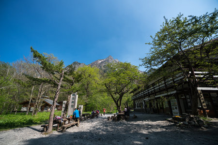 Hotaka shrine at Kamikochi,nagano,japanのeditorial素材
