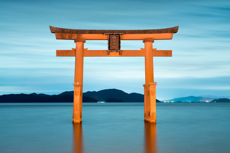 Shirahige-shrine at Biwa-lake,Takashima city,Shiga,japanのeditorial素材