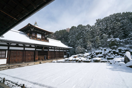 Tofukuji temple snow scene,Kyoto,tourism of Japanのeditorial素材