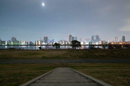 Osaka Umeda night view,japanの写真素材