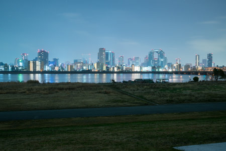 Osaka Umeda night view,japanの写真素材