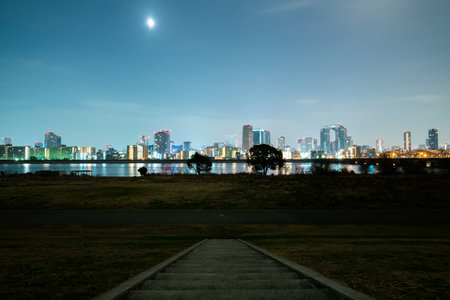 Osaka Umeda night view,japanの写真素材